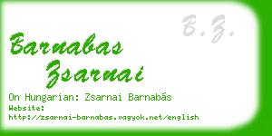 barnabas zsarnai business card